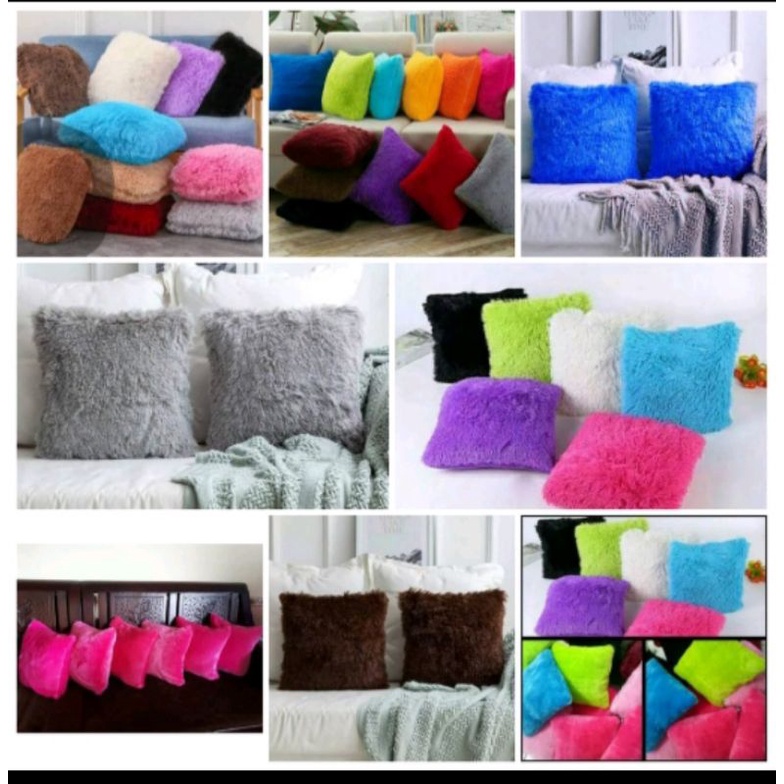 Bantal sofa bulu rasfur isian kapas silikon