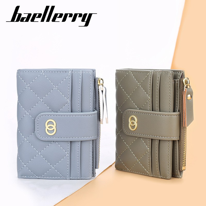 BAELLERRY NR063 Dompet Wanita Kecil Dompet Pendek Lipat Dompet Kartu Wanita Bahan Kulit PU Leather Premium WATCHKITE WKOS