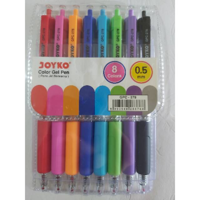 

Color Gel Pen / Pena Gel Berwarna cetek cetek GPC-278 8 WARNA JOYKO