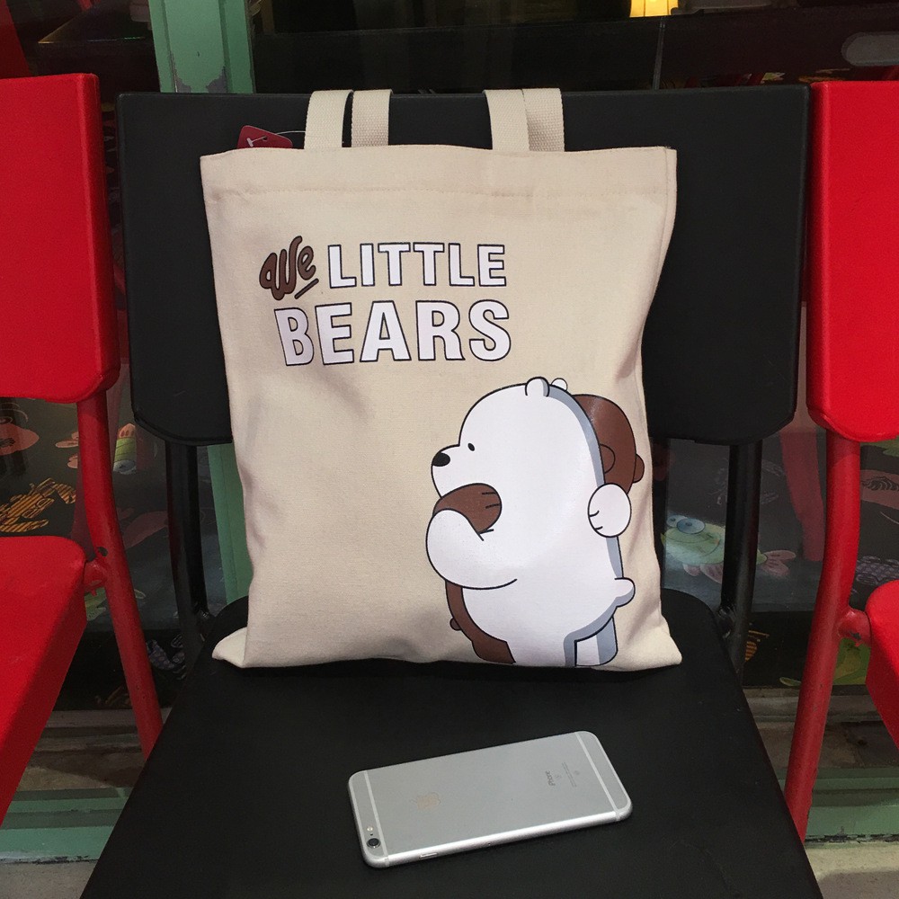 [DIKIRIM DARI JAKARTA] Totebag Kanvas We bare bears Variatif