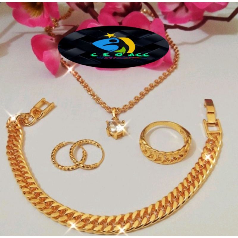 1 Set perhiasan Wanita Titanium Elegand Cantik Dipakai