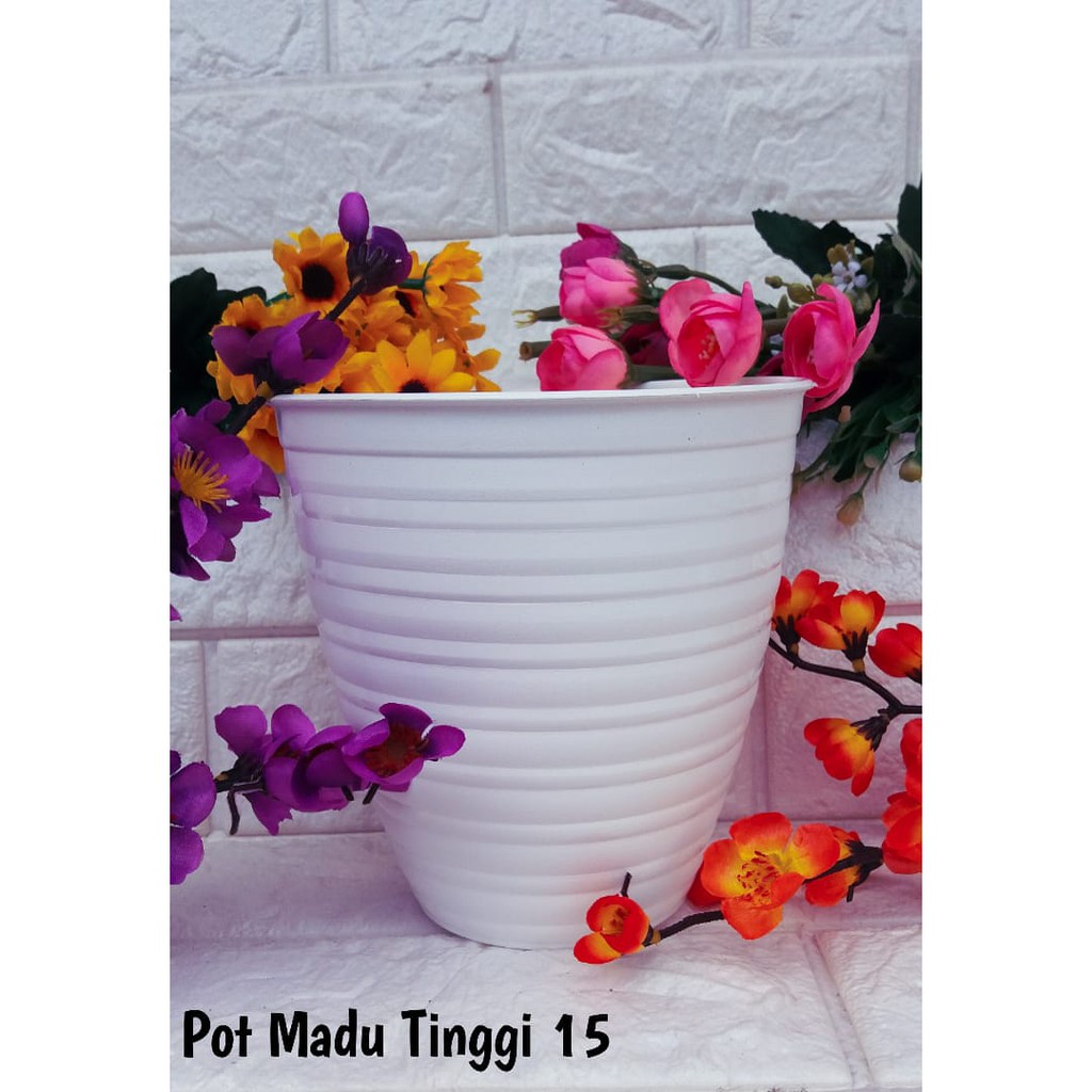 Pot Tawon Pirus 15 Putih / Madu Tinggi 15 / Guci Pirus 15 - Pot Tawon  Lebah Tinggi