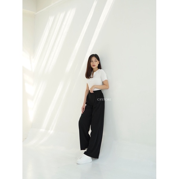 Gystore • Celana Kulot Casual Bian Long Pants | Korean Style Pants