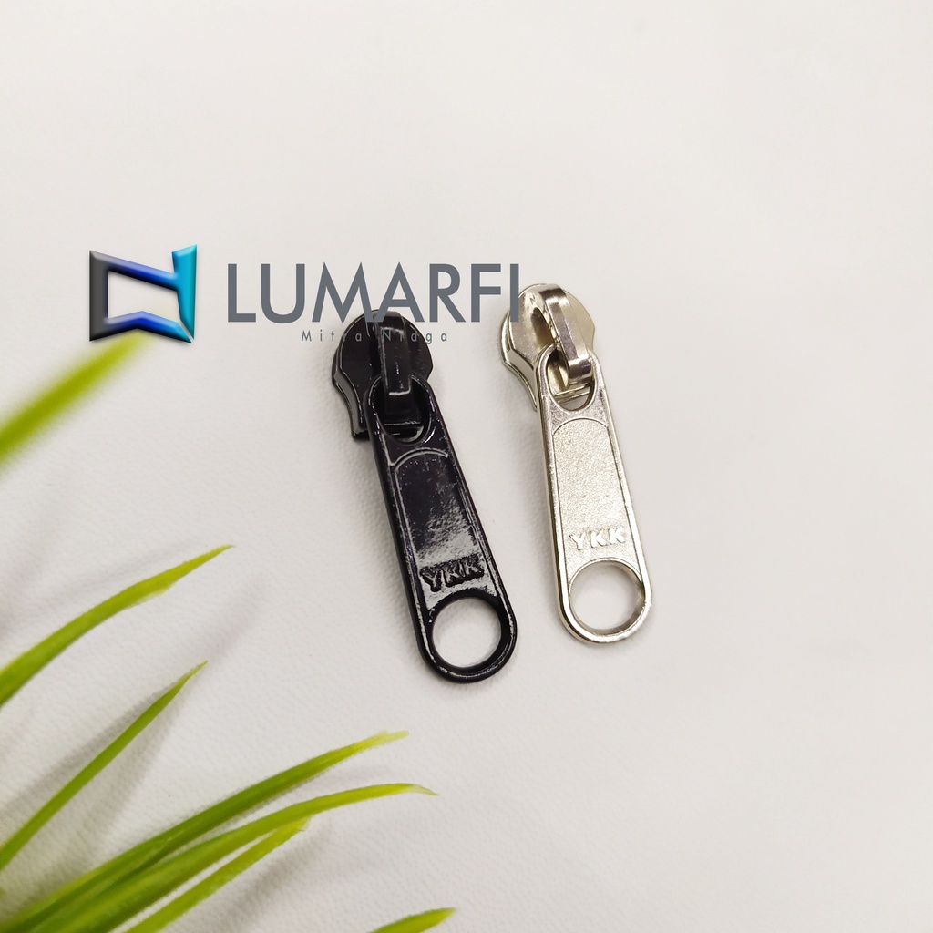 Kepala Resleting YKK no.3 Hitam Nikel Silver / kepala resleting no 3