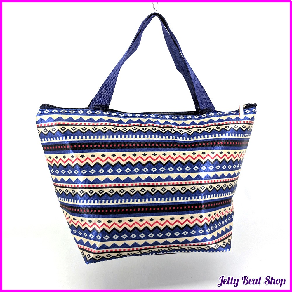 Tas Teng-teng iNSULATED TRIBAL BLUE tote bag / goodie bag / totebag