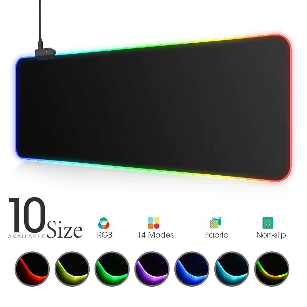 IDN TECH - Stonks Gaming Mouse Pad XL RGB LED 400 x 900 mm - RGB-01