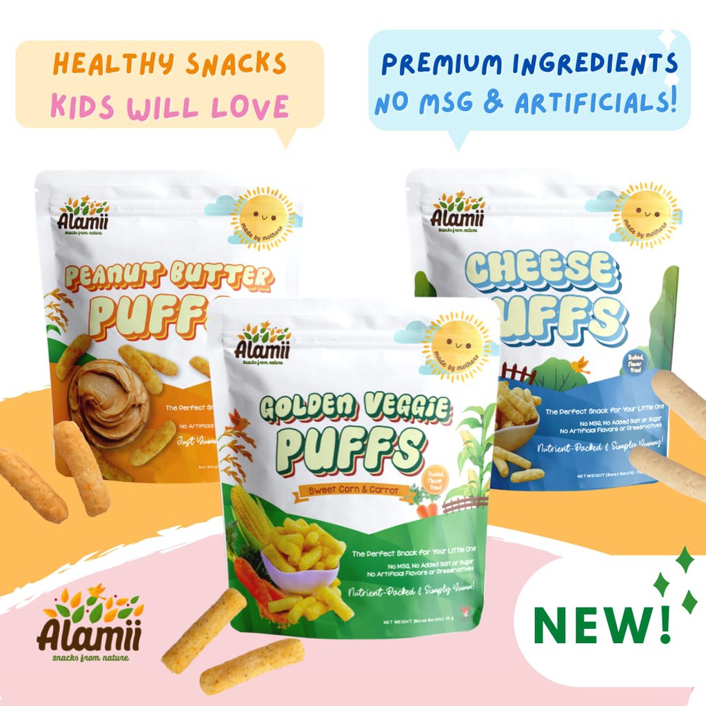 Snack Cemilan Bayi Anak Alamii Puff Snack Sehat Non Msg Shopee