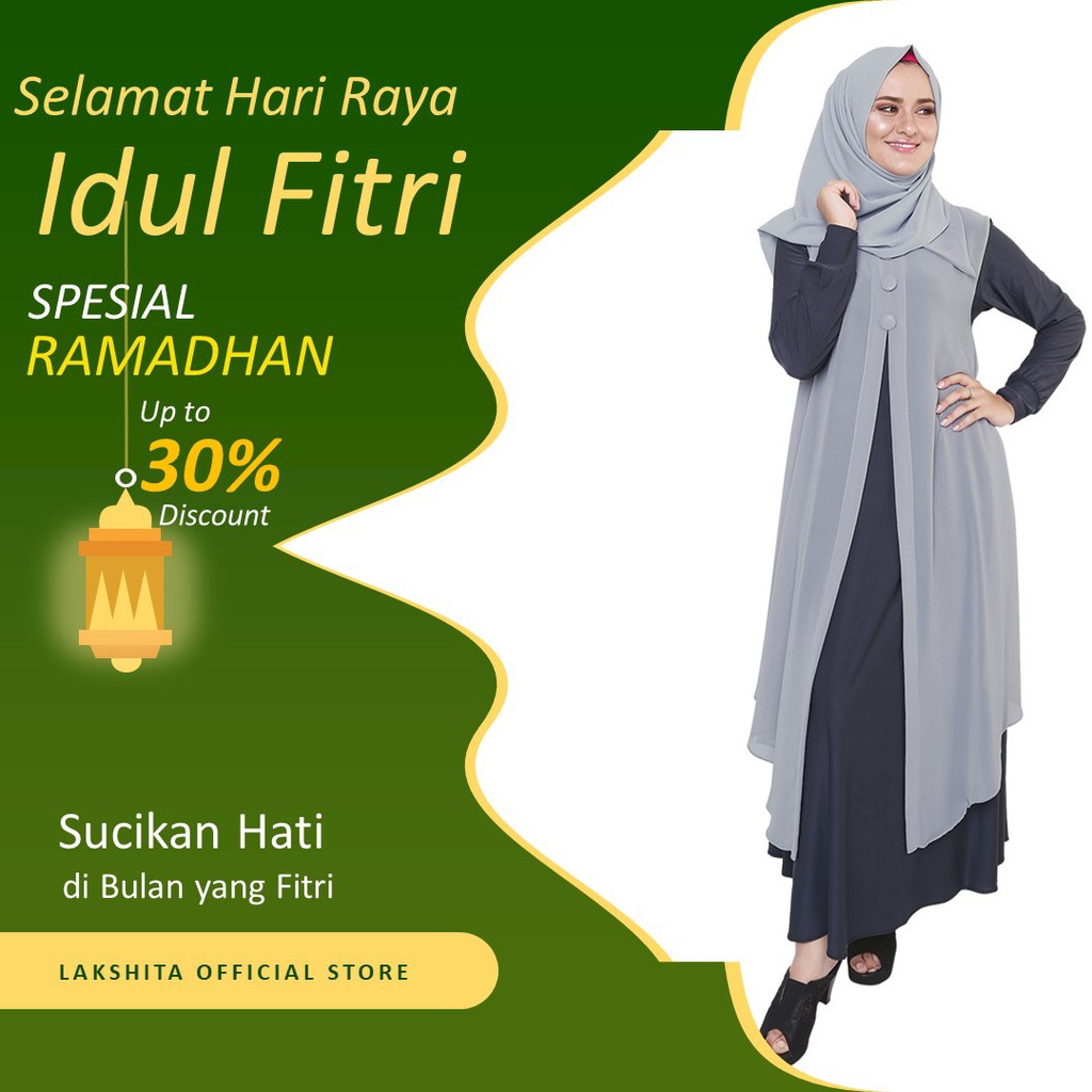 Baju Gamis Wanita Syar'i Muslim Dewasa Gamis Wanita Sultan Modis Lebaran 2021 Terbaru Abu Abu