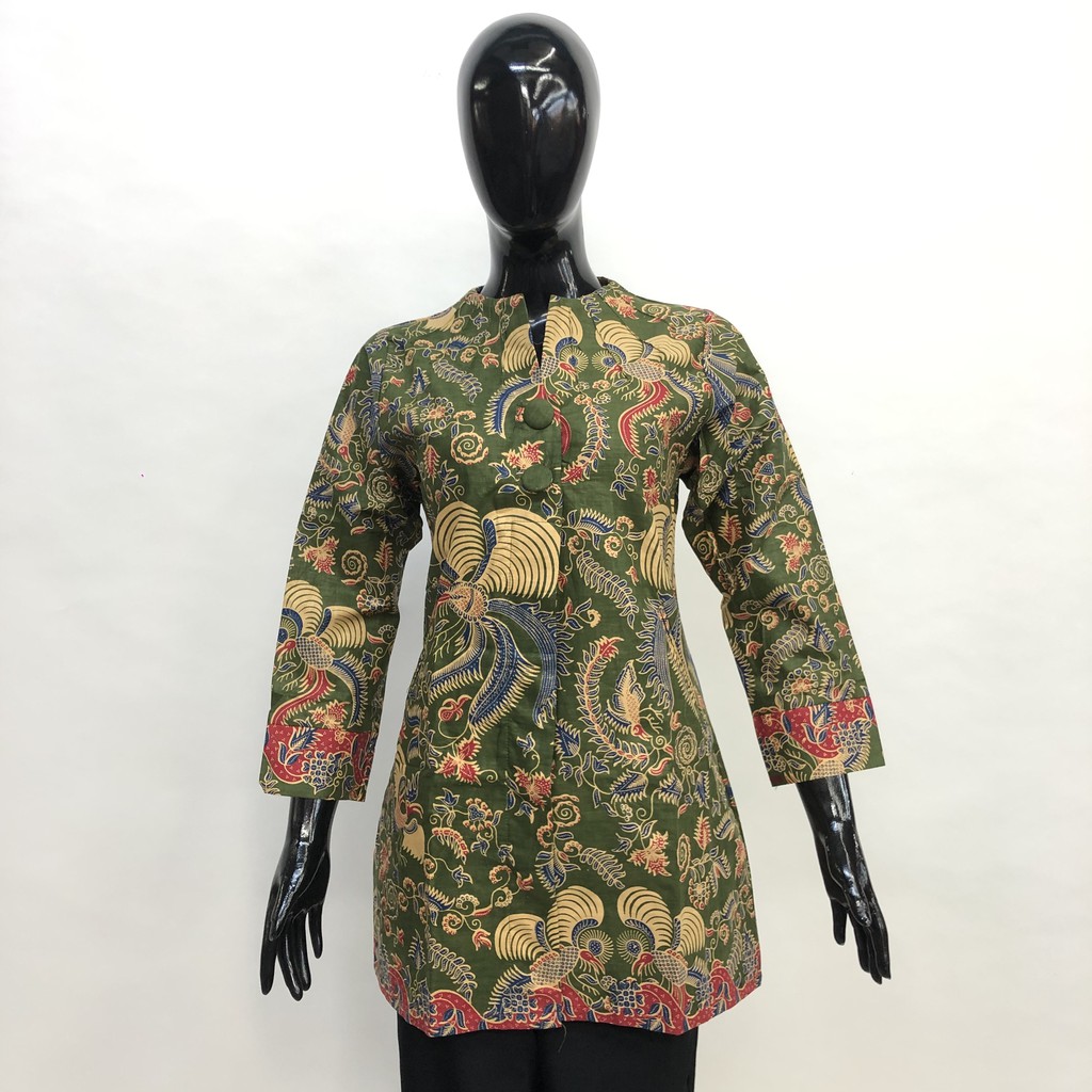 Exclusive Blouse Batik Kantor Full Furing Trikot Atasan Batik Usman Seragam Batik Grosir Murah