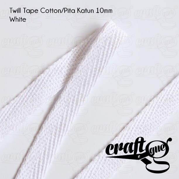 Twill Tape Cotton/Pita Katun/Tali Tas Katun Tipis 10mm (ROLL)