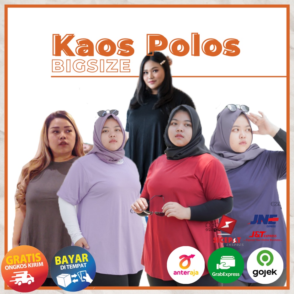 Kaos atasan olah raga jumbo 4 L atasan wanita jumbo big size 4L baju kaos lengan pendek adem terbaru