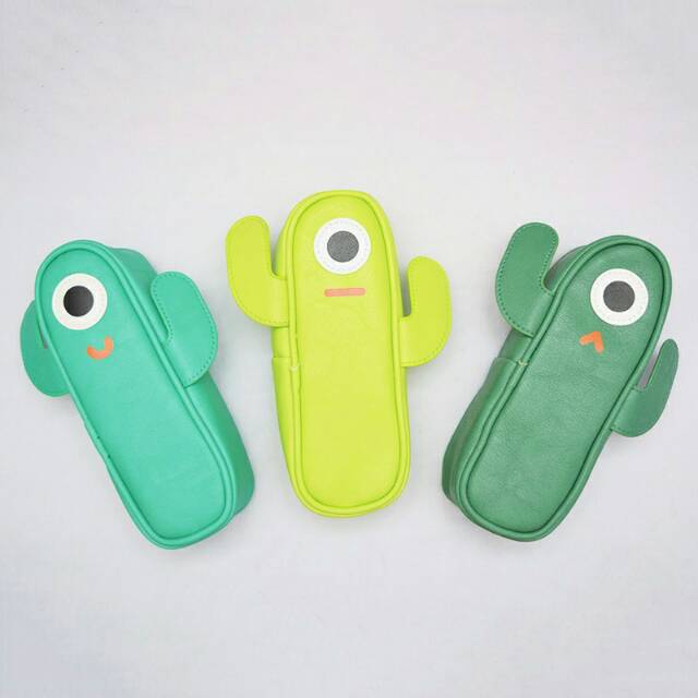 

Silly Cactus Leather Pencil case