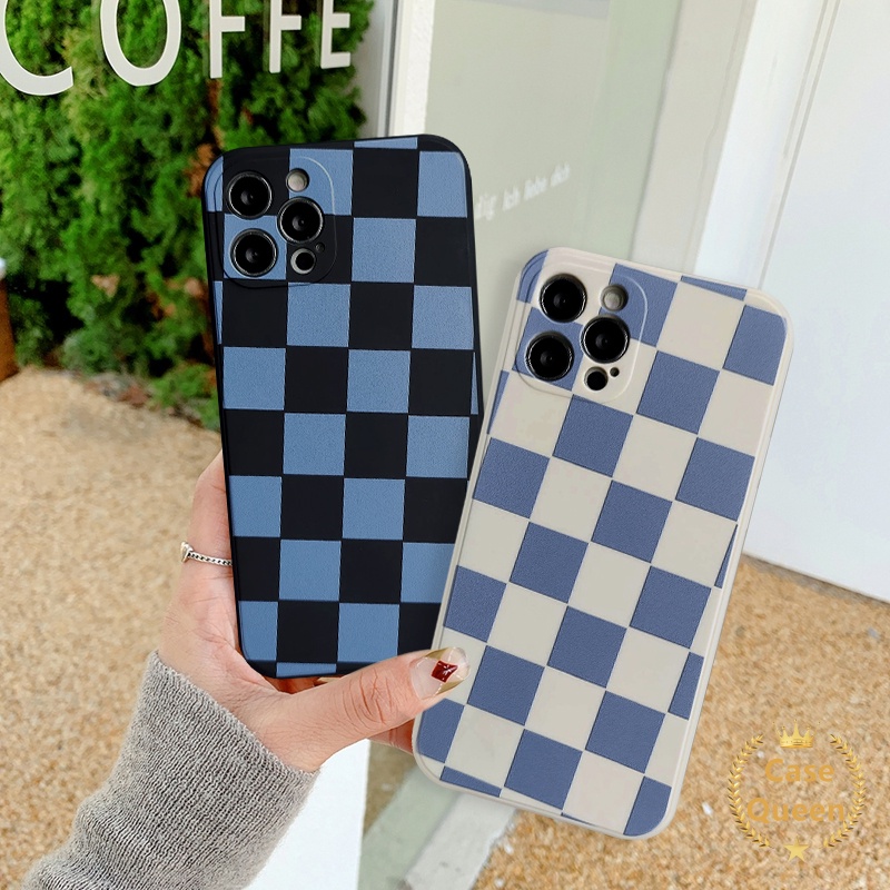 Soft Case Bahan Tpu Motif Kotak-Kotak Hitam Putih Untuk Xiaomi Mi Poco M3 X3 Pro Nfc Redmi Note 8 9 10s 10 Pro Max Plus Redmi 9A 10A 9T 9C