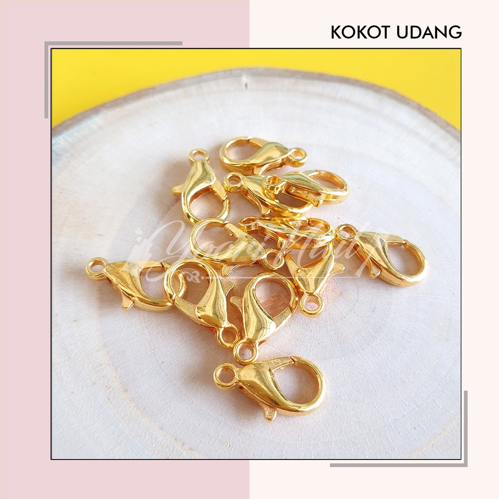 10pcs kokot udang kait udang gold nikerl silver kokot udang 14mm 16mm pengait