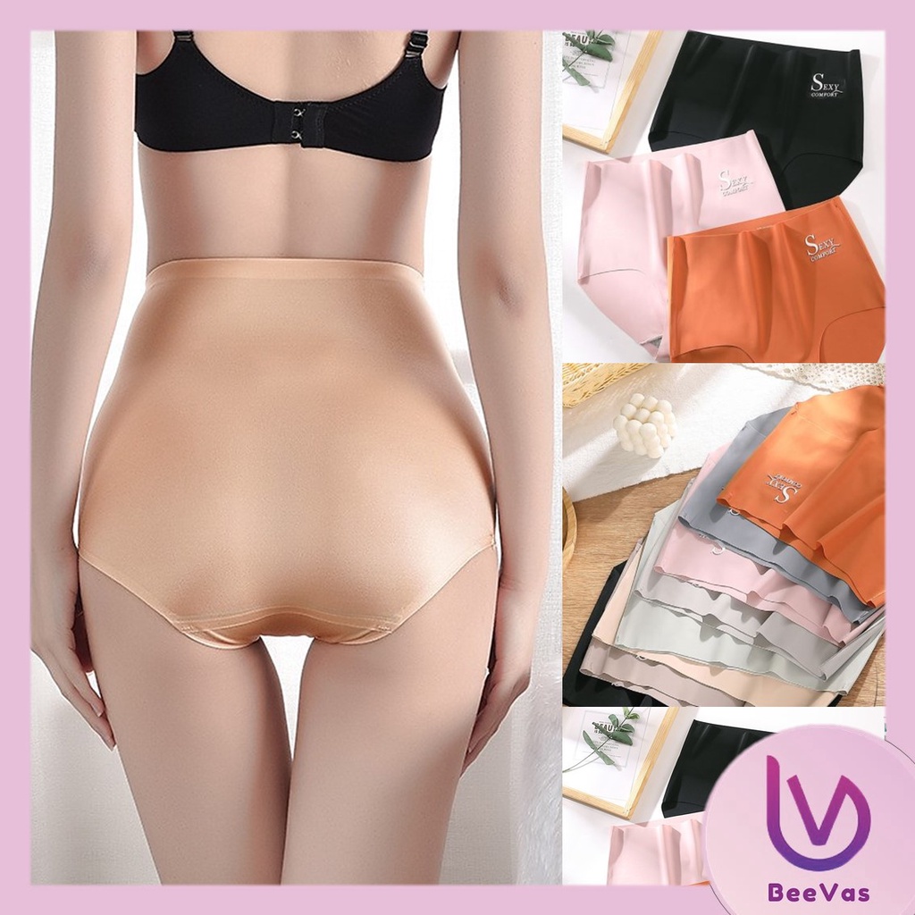 BV.ID CD360 CELANA DALAM WANITA PINGGANG TINGGI TANPA JAHITAN ANTI NYEPLAK FASHION ES SUTRA CD