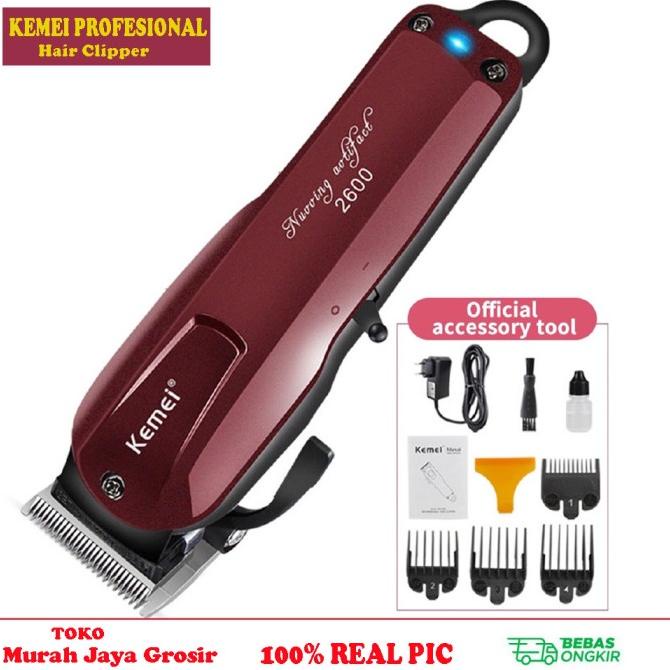 Alat Cukur Rambut Kemei Km 2600 Mesin Cukur Rambut Original Cordless
