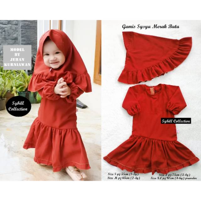 Gamis Bayi Gamis Anak Jilbab Bayi Jilbab Anak Merah Bata