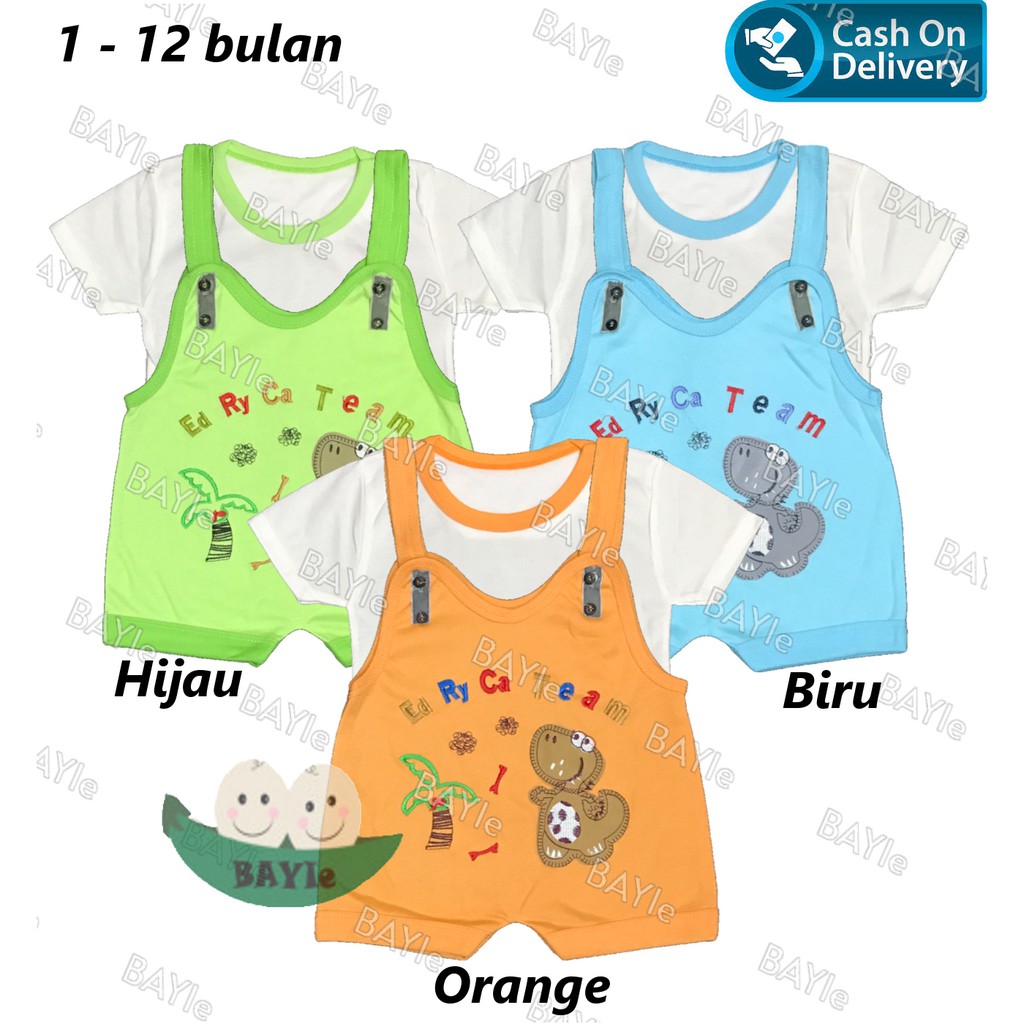 BAYIe - Setelan Baju Jumper/Romper/Hansop Anak/Bayi Laki-laki/Perempuan Motif RUSA ED-RI-CA 1-12 bln