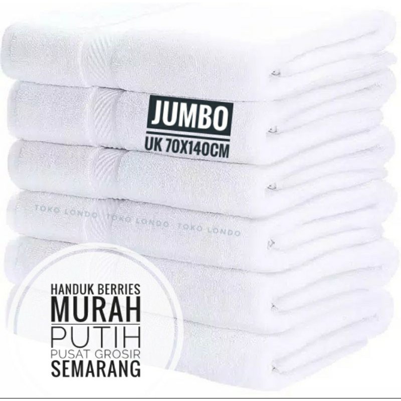 Handuk Hotel PUTIH BERRIES Handuk Mandi Dewasa uk 70x140 cm Handuk Hotel Kost Mess Klinik Guest House Rumah Sakit Premium Handuk Putih Handuk Hotel Handuk Souvenir Bayi Baby Ukuran Jumbo Besar Dewasa