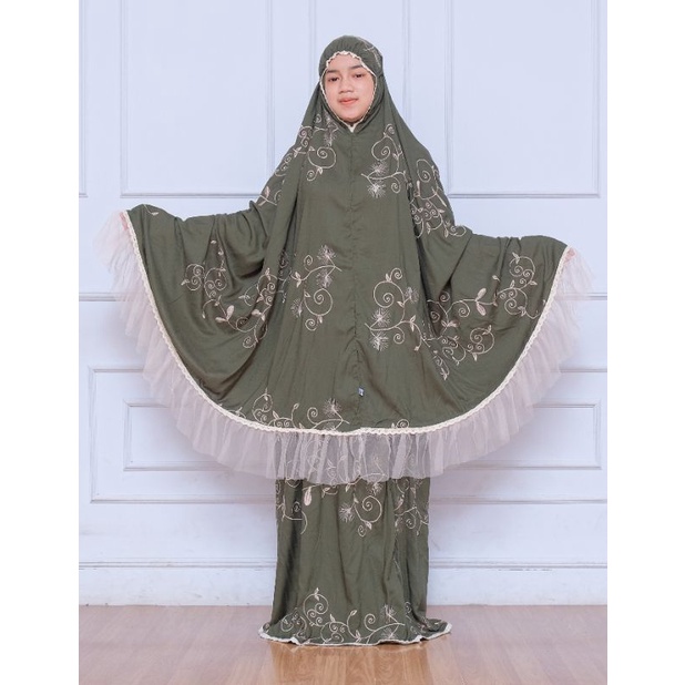 Mukena Rayon Dewasa Mukena Bordir ELENA Mukena Rayon Renda