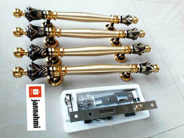 4 pcs handle kuningan + 1 set bodykunci