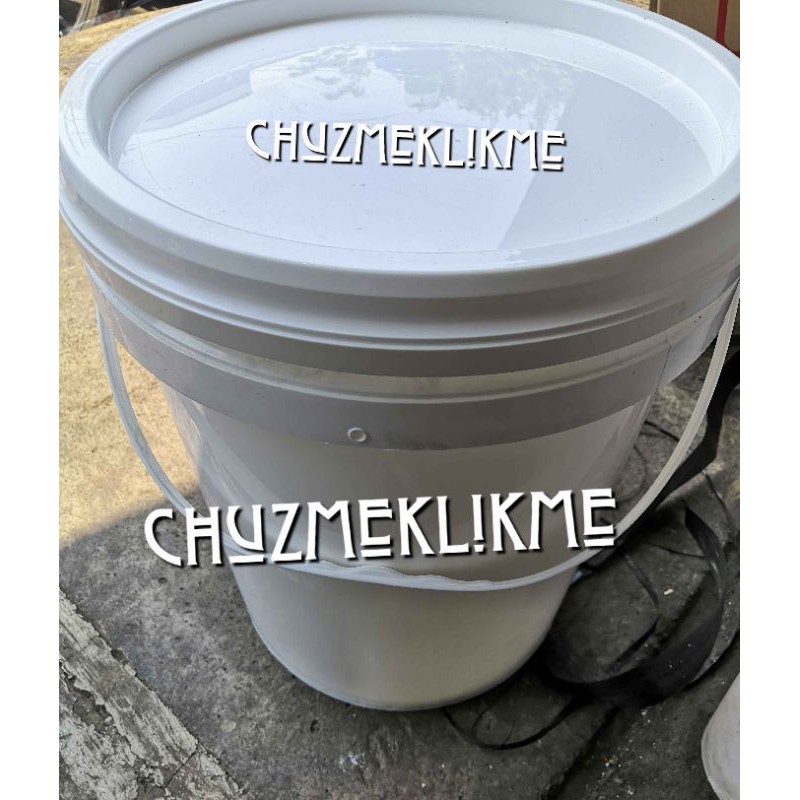 Ember putih 20 liter, 20 kg/Ember es krim/Ember cat serbaguna 20 L/Ember putih ada tutup 20 L