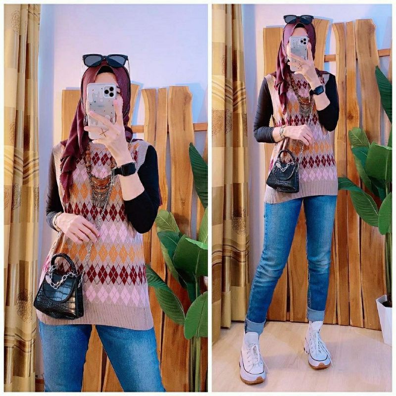 Winter Rompi, ROMPI RAJUT WANITA CANTIK FIT XXL LD 100-120 BAHAN RAJUT IMPORT TERMURAH OOTD