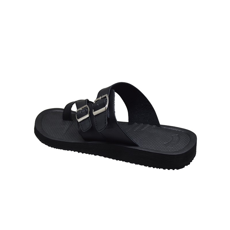 Sandal Jumbo Pria - Sendal Jepit Kekinian Empuk Ringan Musca Kulit Hitam Big Size 45 46 47 48 49 Original