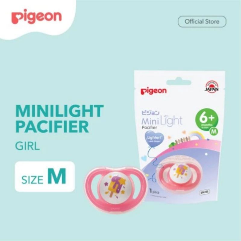 Pigeon Minilight Pacifier Empeng Bayi Size S M L Untuk 0M -12M+