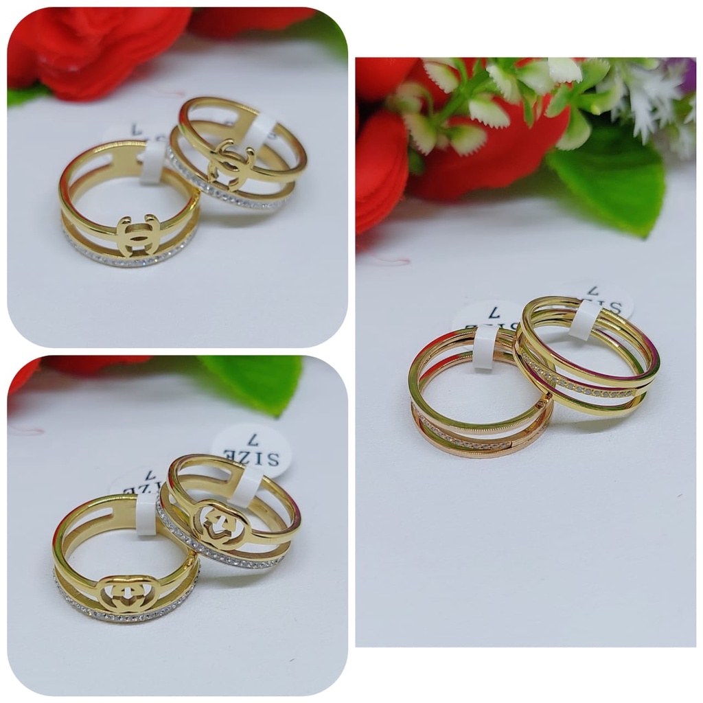 Cincin titanium permata  perhiasan  jewelry 0284-0286