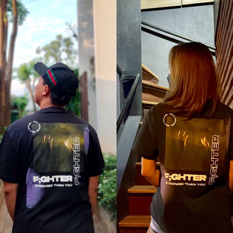 Pakaian Atasan Pria Wanita Sela F;ghter T-shirt