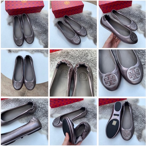 [Instant/Same Day] STB02  TORYBURCH Ori TB Sheepskin ladies flat shoes flat shoes  xie