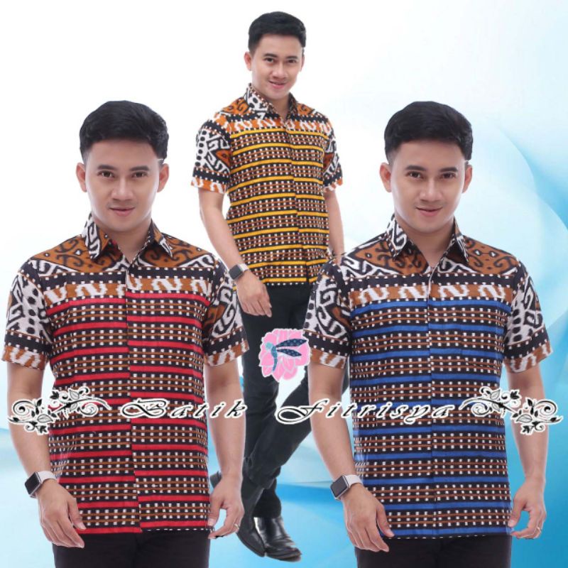 HEM BATIK MOTIF DAUN COKLAT WAJIK  BATIK PRIA MURAH LARIS