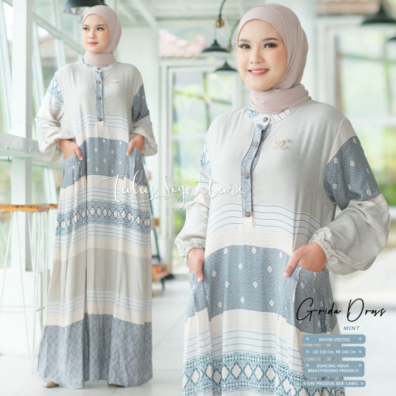 GRIDA DRESS BY TULUS SIGNATURE (DRESS MOTIF) Dress muslimah rekomeded