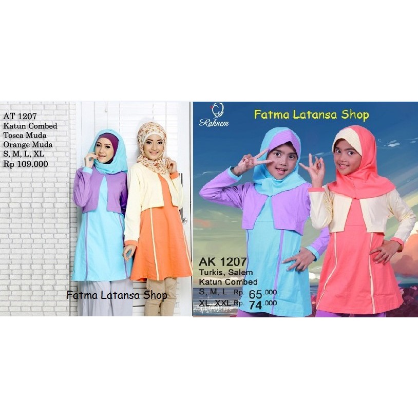 Atasan murah/Baju ibu dan anak /Rahnem AT AK 1207 Diskon 10%/Busana muslim couple/berkualitas