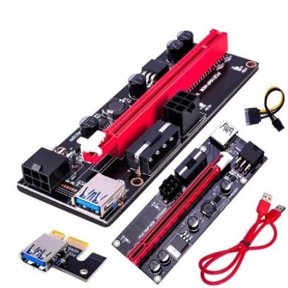 SALE PCI-E RISER EXTENDER CARD VER 009S BLACK BOARD LED