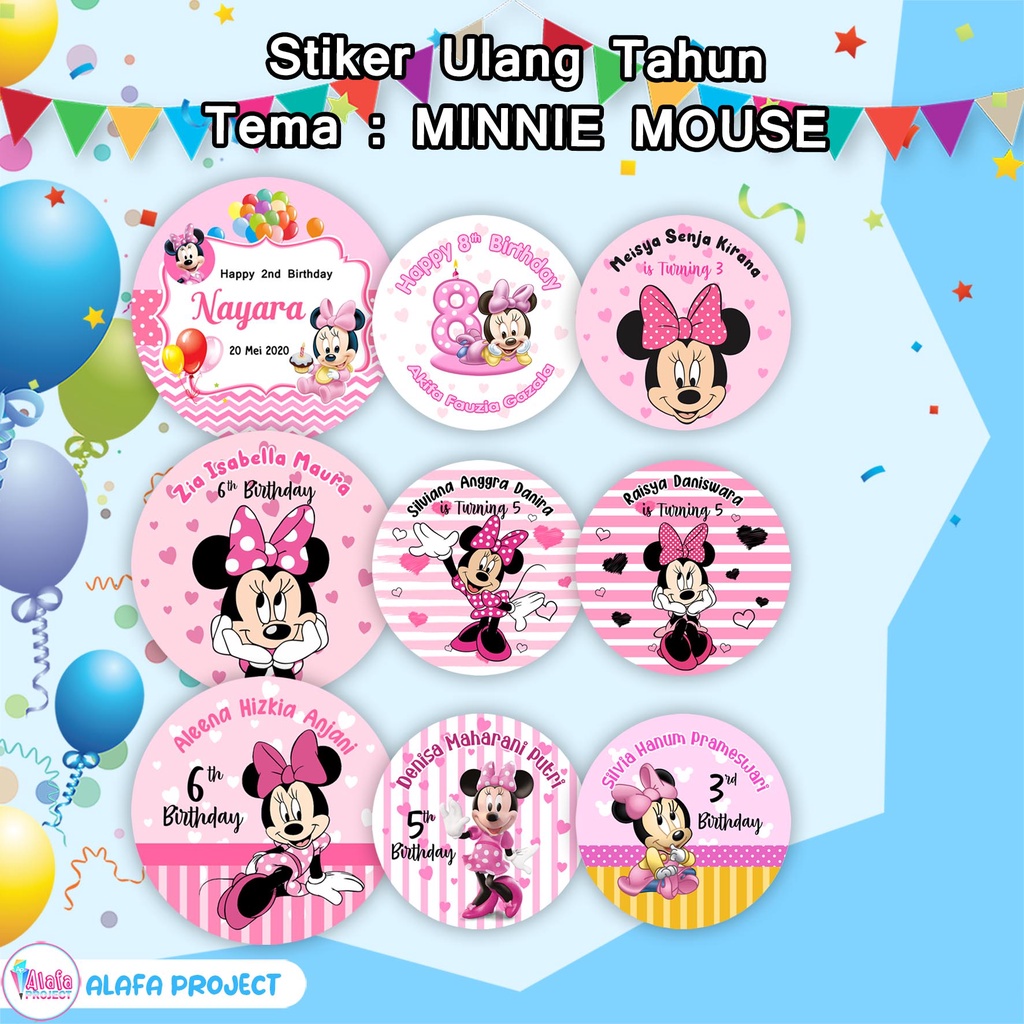 

alafaproject - Stiker Ulang Tahun Minnie Mouse