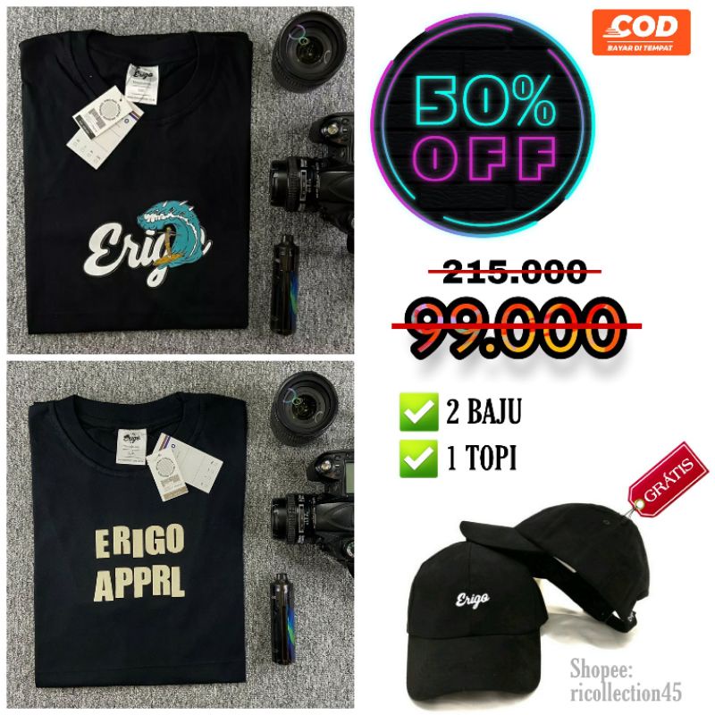 BELI 1 DAPAT 3 Kaos distro kaos murah kaos pria baju pria baju erigo kaos erigo topi erigo kaos hita