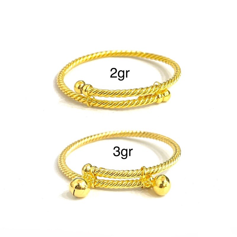 Gelang Bayi Model Tali Plintir Gelang Emas Asli Kadar 700 dan 875