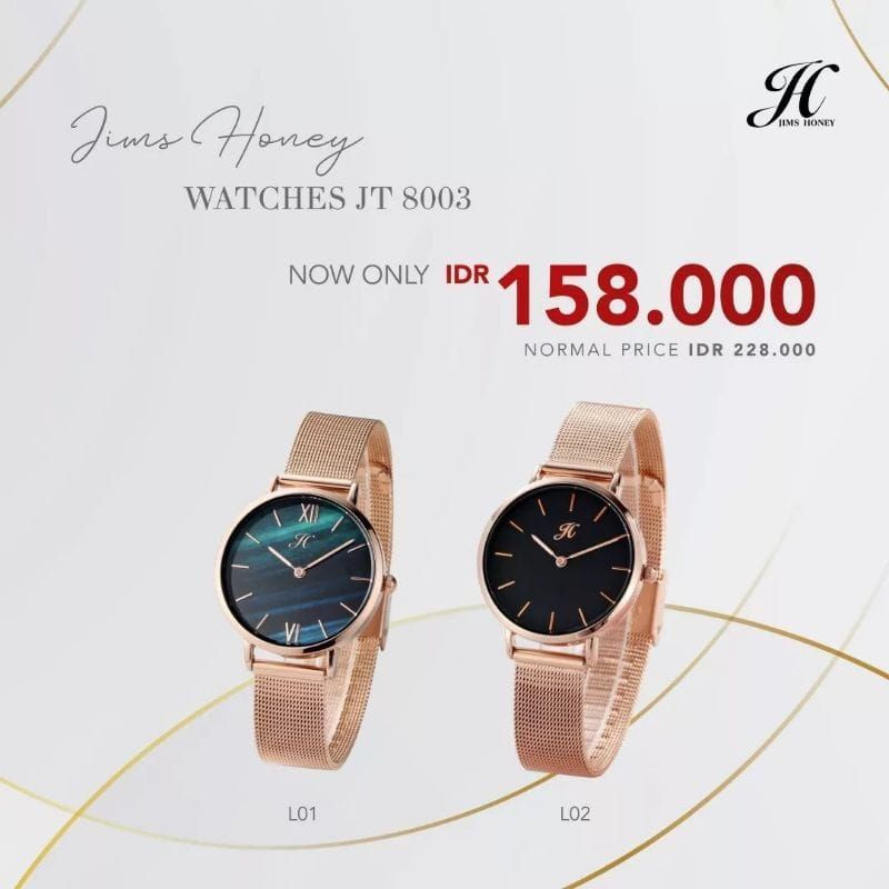 JT 8003 Jims Honey| Jam Tangan 8003 Jims Honey| Jam Tangan stainless steel Jims Honey