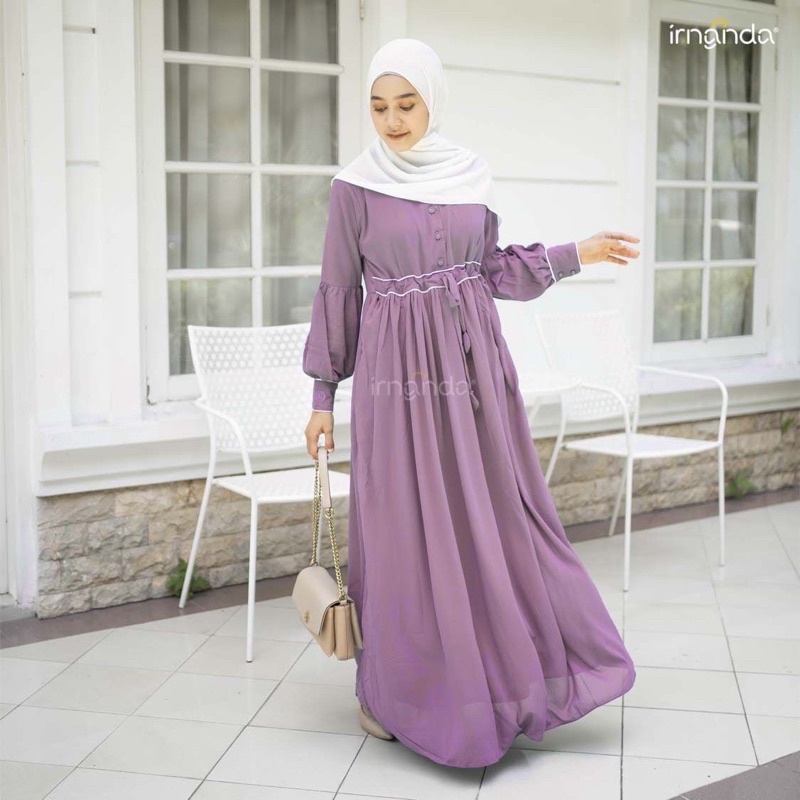 Gamis Polos Nabila Ceruty Babydoll Premium Import by:irnanda