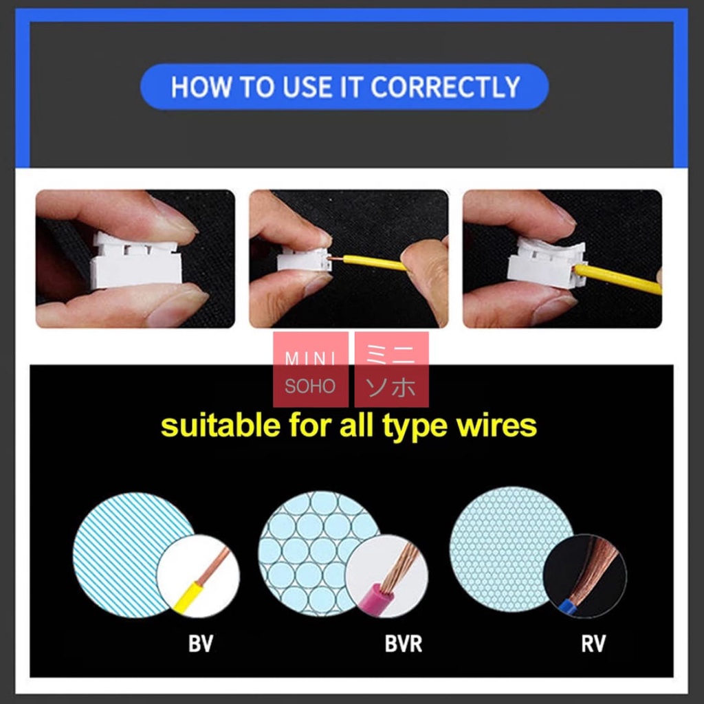 Quick Connect 2 3 Besar Terminal Sambung Kabel listrik Klip Clip Sambungan