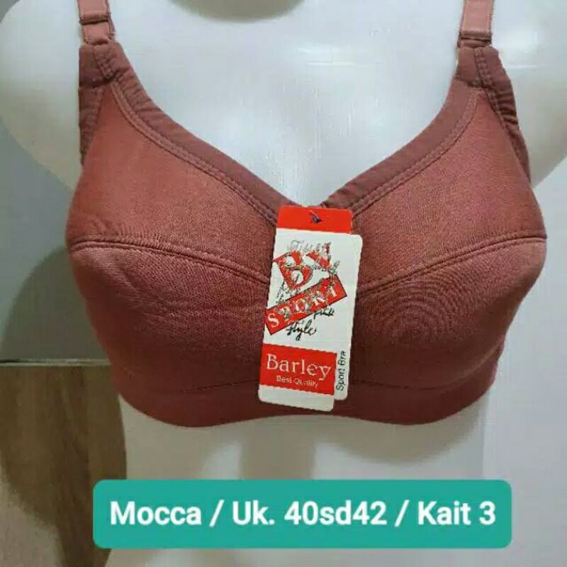 Sport bra JUMBO Barley 40/42, Bra pola karet bawah kait hak 3, Garansi TERMURAHHH