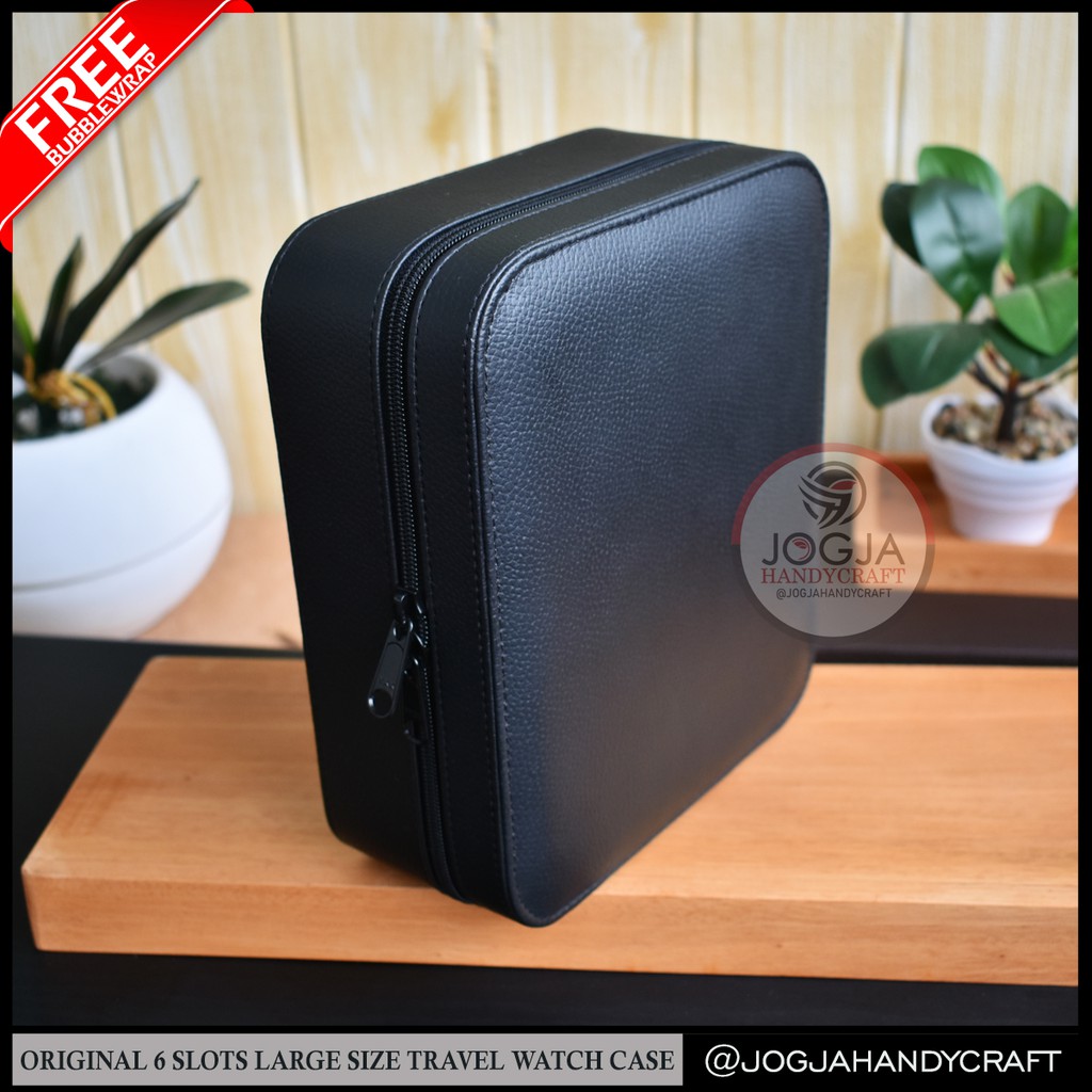 6 Slots PREMIUM Travel Watch Box Jumbo / Tempat Jam tangan / Kotak Jam Tangan / Watch Case