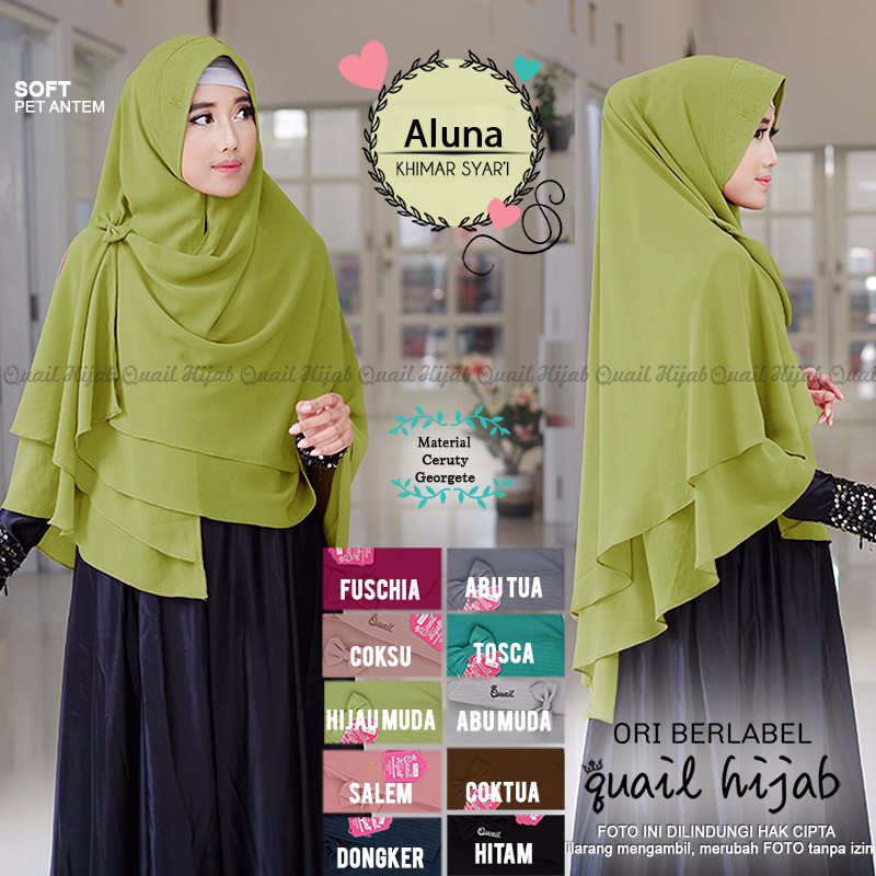 Khimar Syari | Jilbab Jumbo | Jilbab Syari Aluna Quail Hijab Original