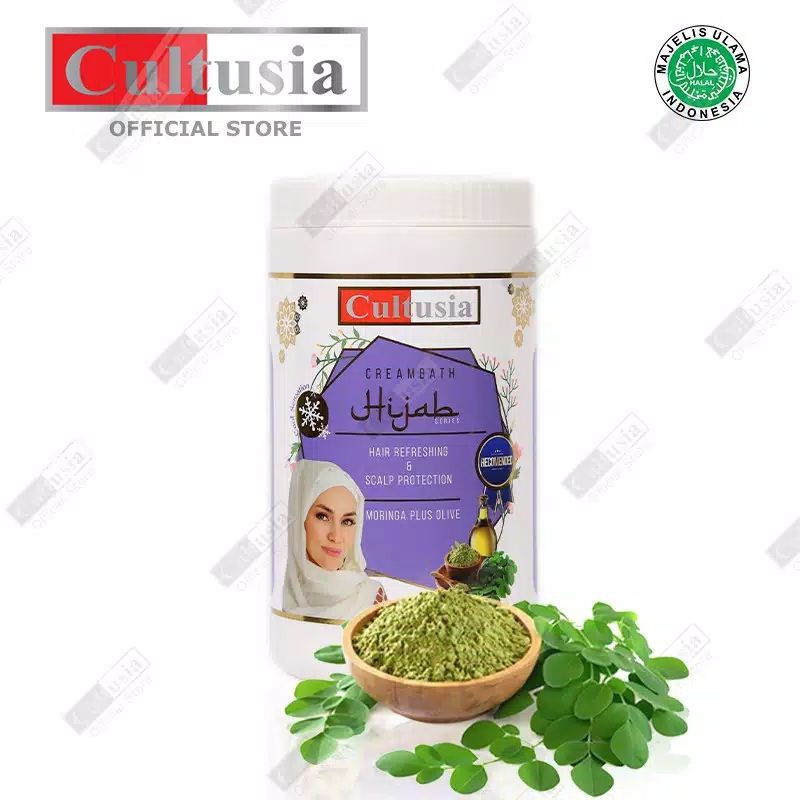 CULTUSIA CREAMBATH HIJAB MORINGA PLUS OLIVE 1000ML