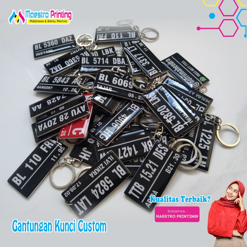 GANTUNGAN KUNCI CUSTOM PLAT NOMOR - FOTO
