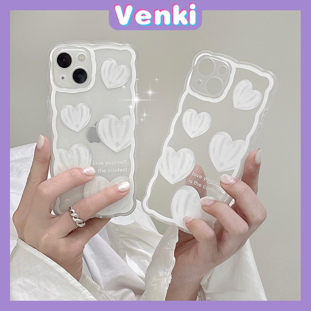 Soft Case Silikon Transparan Anti Slip Shockproof Motif Hati Untuk iPhone 13 Pro Max 12 Pro Max 11 7Plus