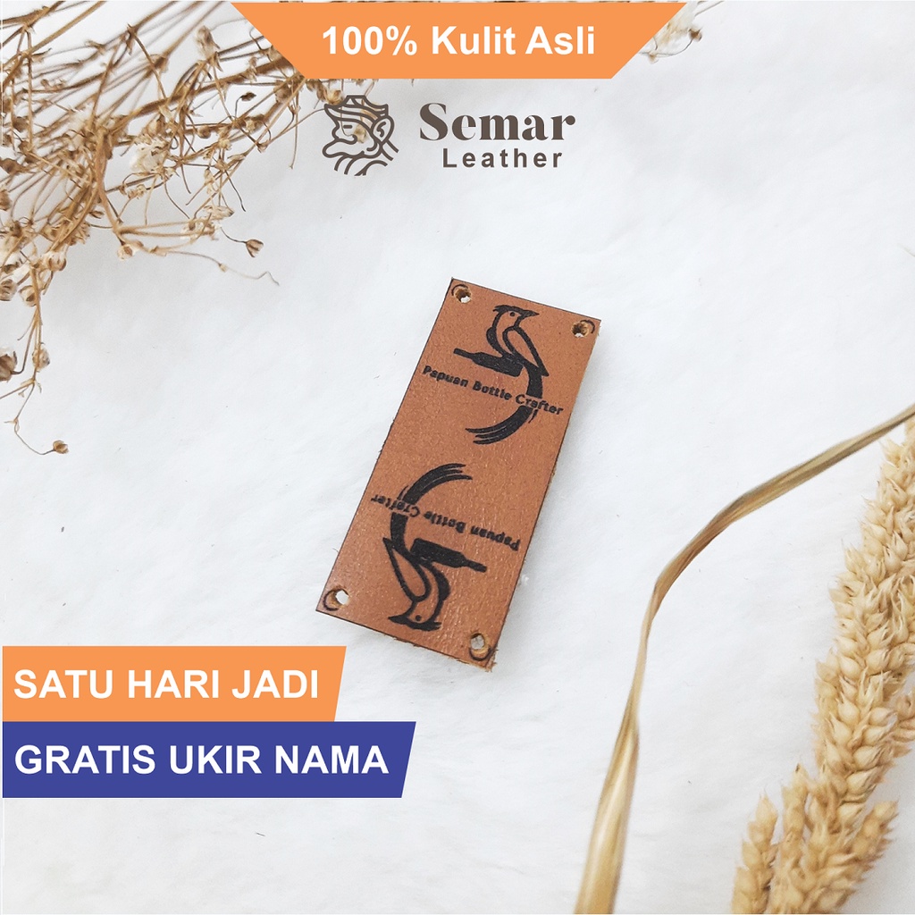 PROMO Label Brand Baju Celana Kemeja kulit asli Custom Nama