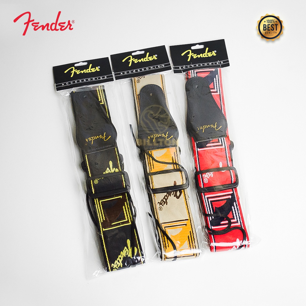 Strap Gitar Akustik Fender / Strap Gitar Premium / Aksesoris Gitar Strap Akustik Klasik Elektrik